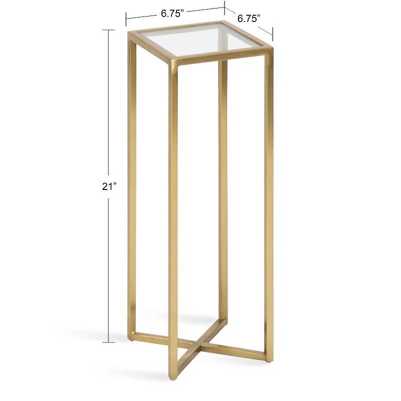 Kate and Laurel Jaspur Square Metal Drink Table, 7x7x21, Gold