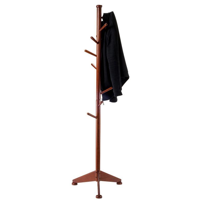 Lily Coat Tree Walnut Finish - Winsome: Solid Wood 9-Peg Entryway Organizer, X Base