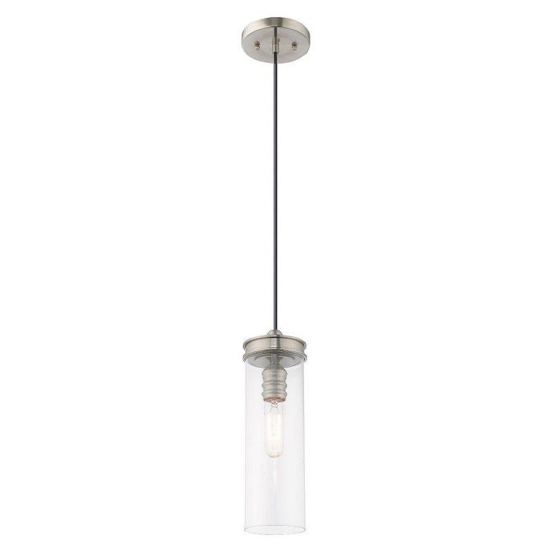 Livex Lighting Art Glass 1 - Light Pendant in  Brushed Nickel