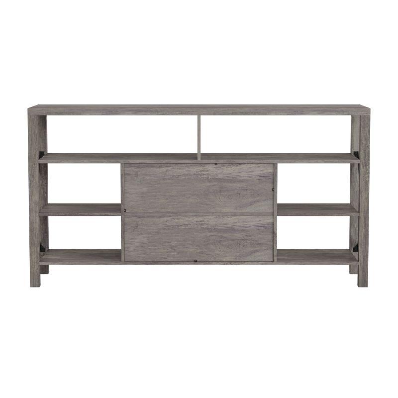 Wyatt 60" Gray Wash Modern Farmhouse TV Console with Cabinet Storage