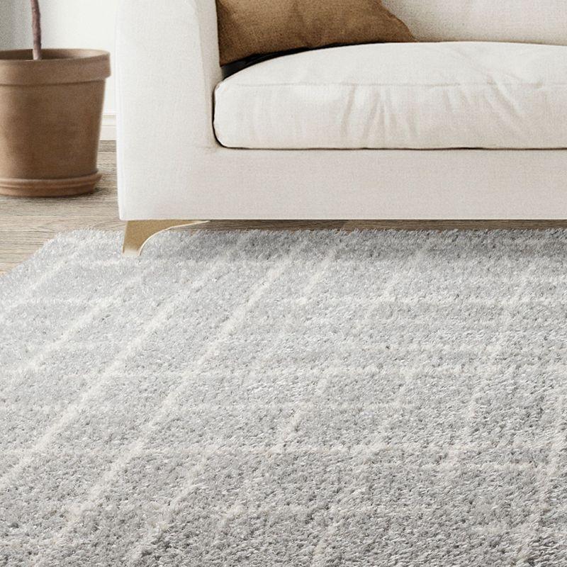 Thayer Benson Modern Geometric Plush Microfiber Shag Area Rug