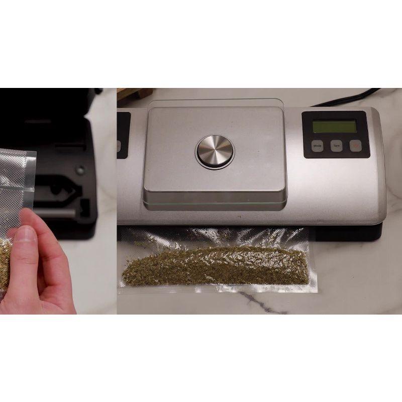 NESCO Deluxe Vacuum Sealer: Silver, Plastic, 1-Year Warranty, 15.75" Depth, 8" Width, 4.5" Height, 6.05 lbs, No Battery