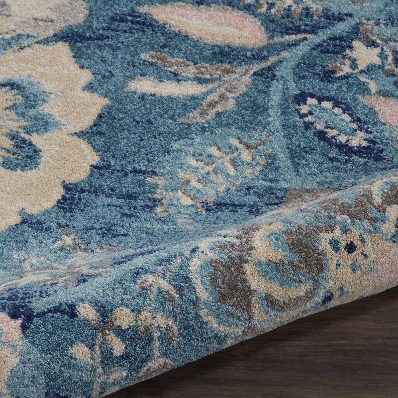 Nourison Tranquil 2' X 4' Turquoise Area Rug French Country Eclectic Floral by Nourison