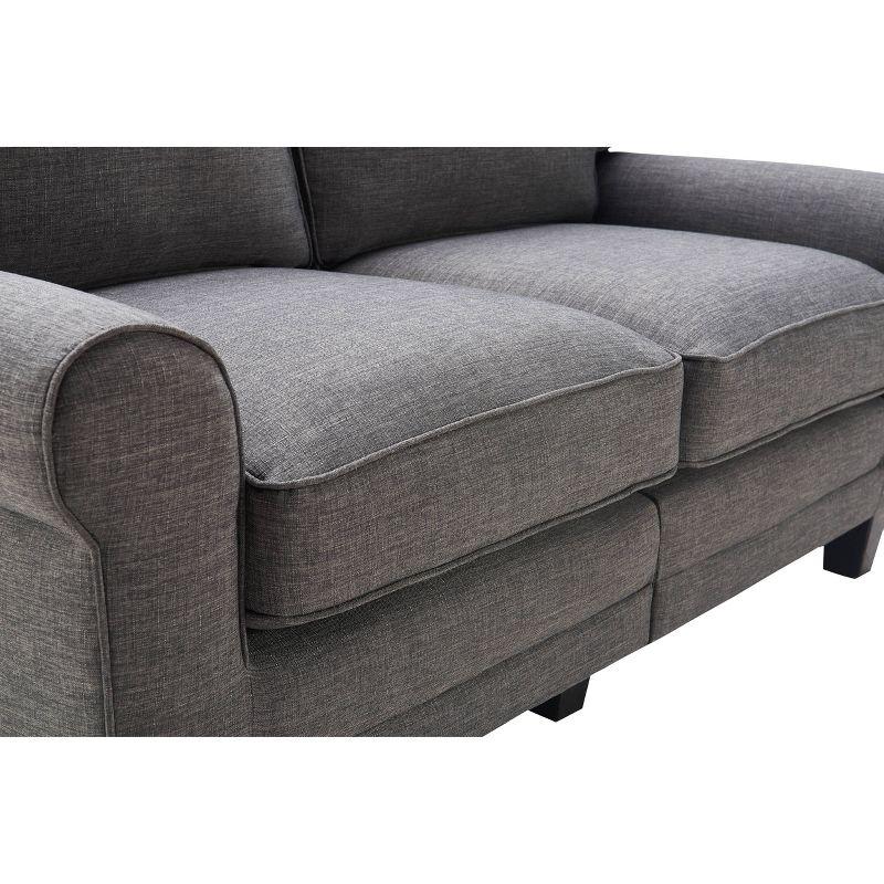 Serta Copenhagen 78" Sofa Couch for Two People with Pillowed Back Cushions and Rounded Arms