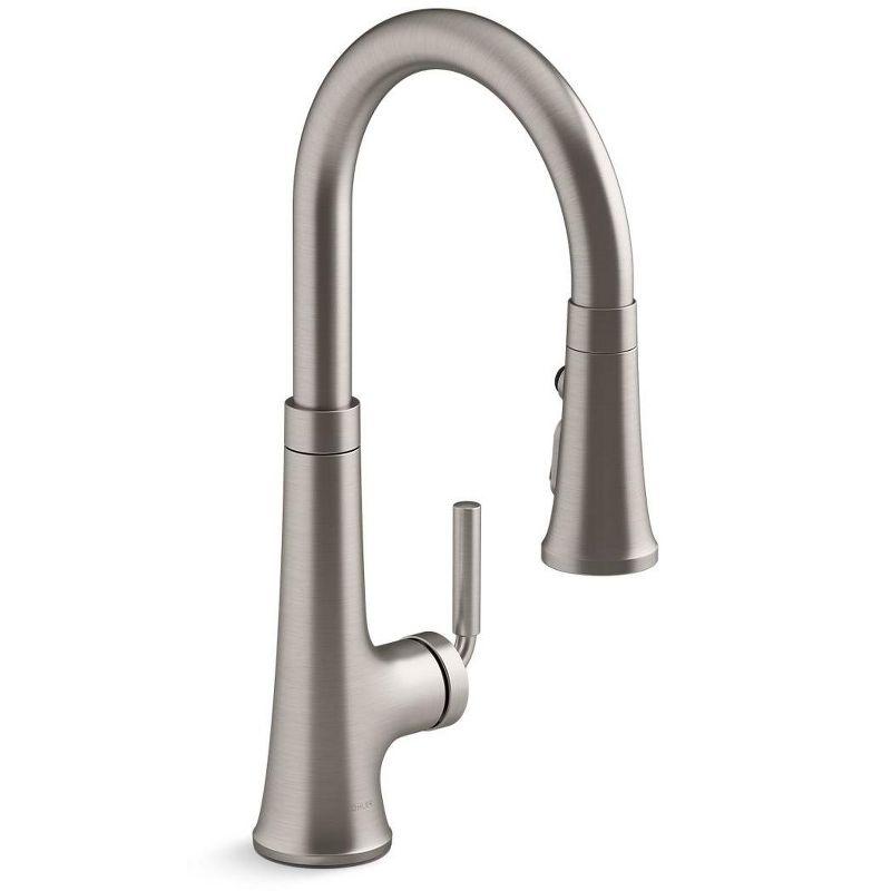 Tone Single Handle Pull Down Kitchen Sink Faucet with Three-Function Pull Down Sprayer