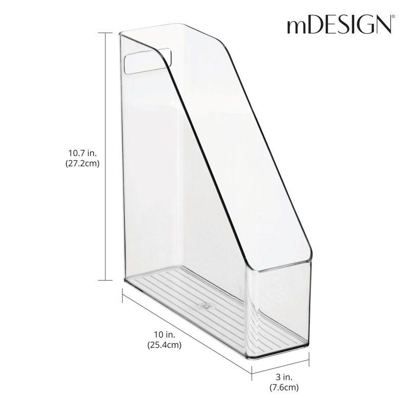 mDesign Plastic Slim File Folder Storage Organizer with Handle (Set of 4)