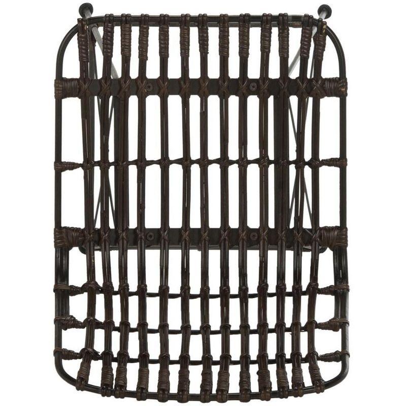 Minerva Wicker Counter Stool (Set of 2) - WIK6509 - Brown/Black - Safavieh