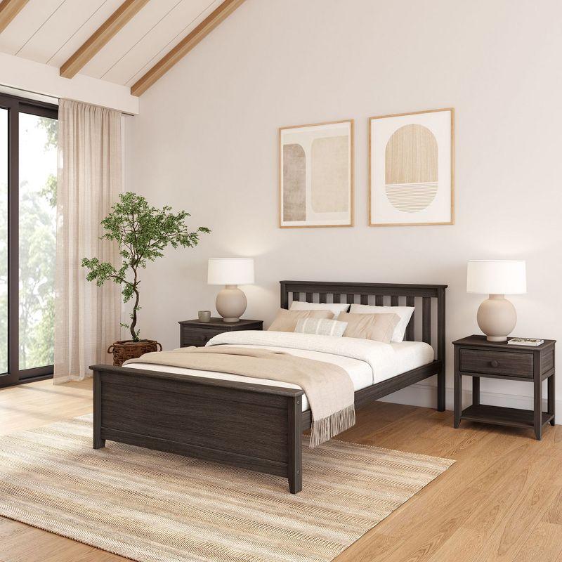 Plank+Beam Classic Solid Wood Full Size Bed Frame with Headboard, Platform Bed for Adults