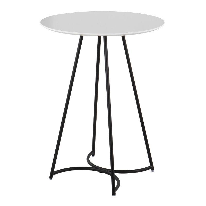 Contemporary Canary Round Wood & Metal Counter Table