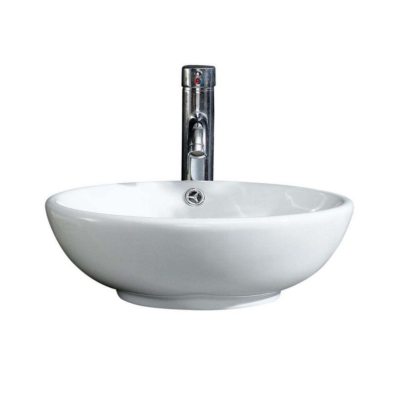 Fine Fixtures Round Vessel Sink Vitreous China with Overflow