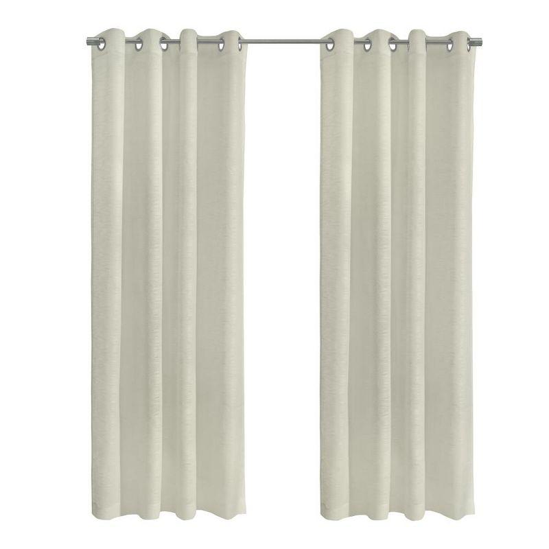 Habitat Boucle Sheer Premium Stylish and Functional Grommet Curtain Panel 52" x 95" Off White