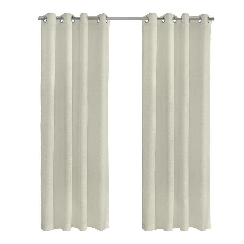 Off-White Sheer Grommet Top Polyester Curtain Panel