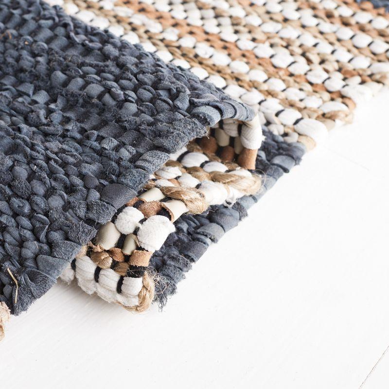 Vintage Leather VTL204 Hand Woven Area Rug - Dark Grey/Natural - 8'x10' - Safavieh.