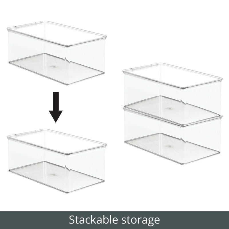 Clear Plastic Stackable Kids Toy Storage Bin with Hinged Lid