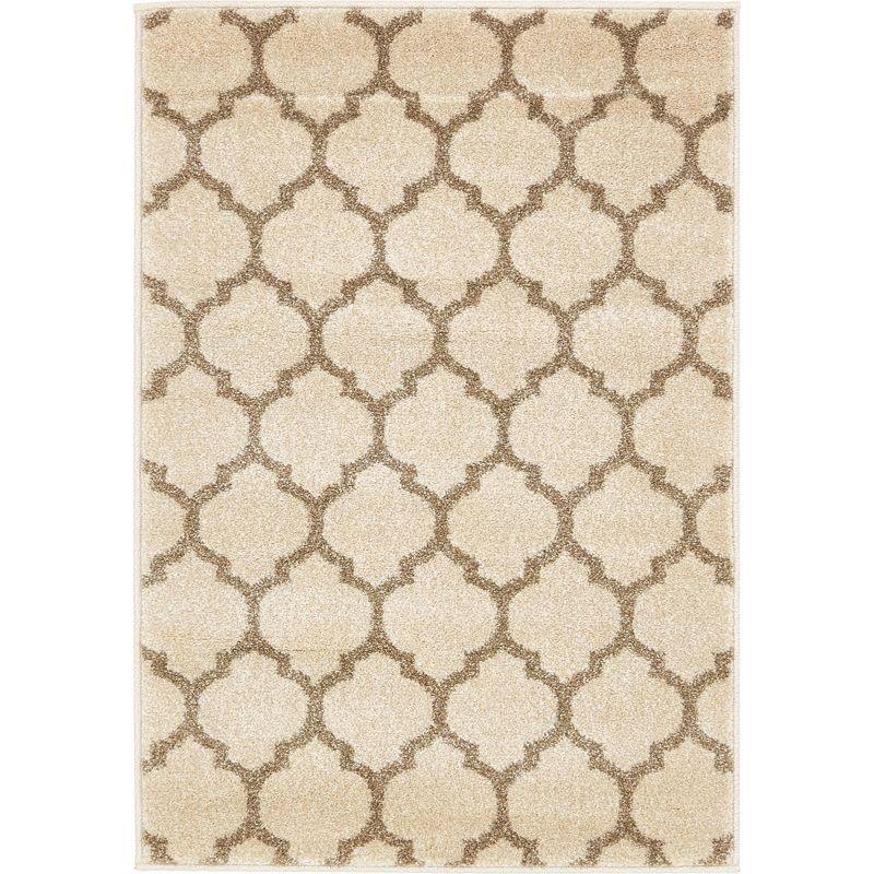 Unique Loom 2' 2 x 3' 1 Trellis Philadelphia Beige and Light Brown Area Rug