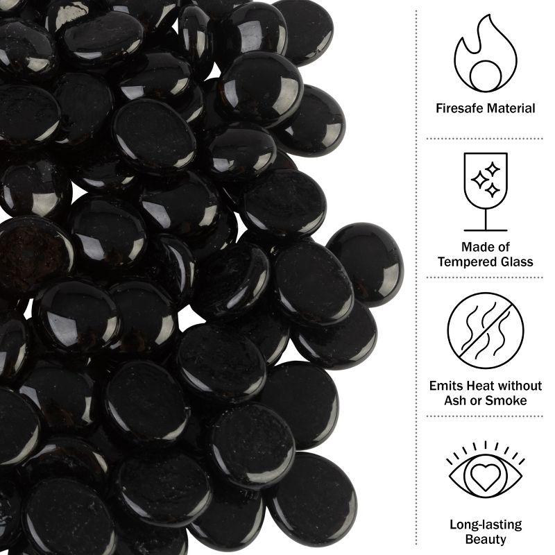Pure Garden 10lbs Fire Pit Glass Rocks - 3/4-Inch Glass Marbles for Fireplaces, Landscape, Aquariums, or Vases