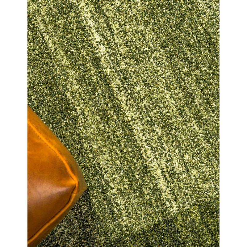 Reversible Easy-Care Light Green Synthetic Rectangular Rug