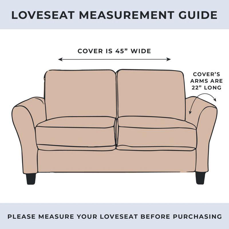 Great Bay Home Floral Patchwork Reversible Furniture Protector  (Loveseat, Taupe / Blue)