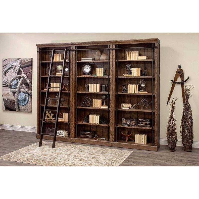 Martin Furniture 94" Avondale Tall Wood Bookcase Fully Assembled Brown: Stained Vertical Bookshelves with Metal Hardware