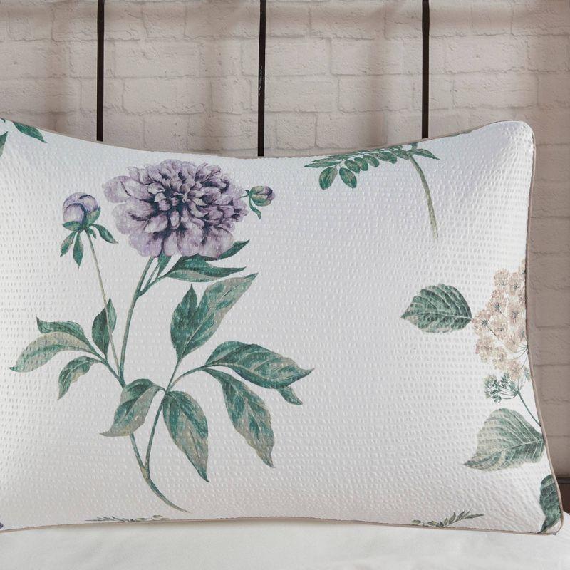 Madison Park Zennia 7 Piece Seersucker Floral Comforter Set with Throw Blanket