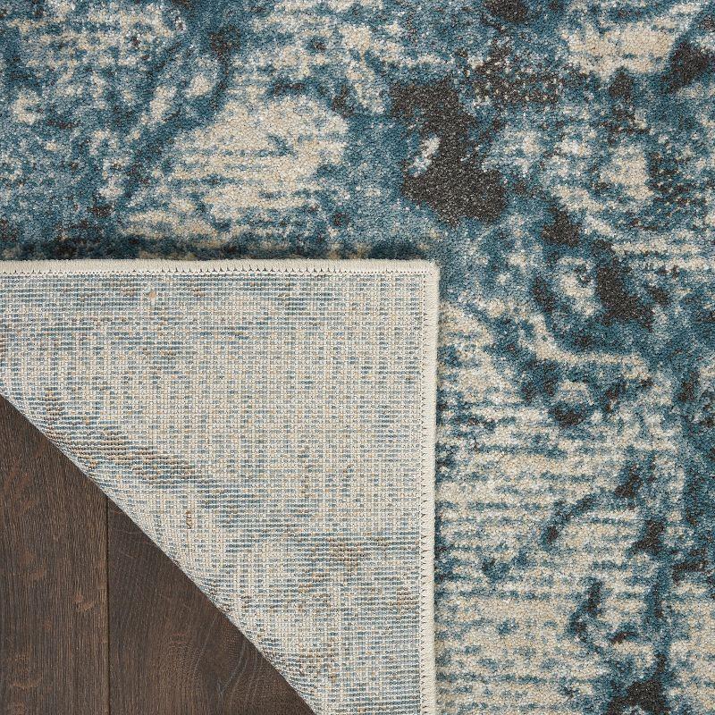 Nourison Maxell Modern Abstract Indoor Area Rug Ivory/Teal 9'3" x 12'9"