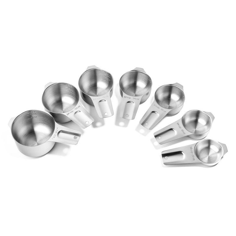 7-Piece Stainless Steel Measuring Cup Set with Coffee Scoop