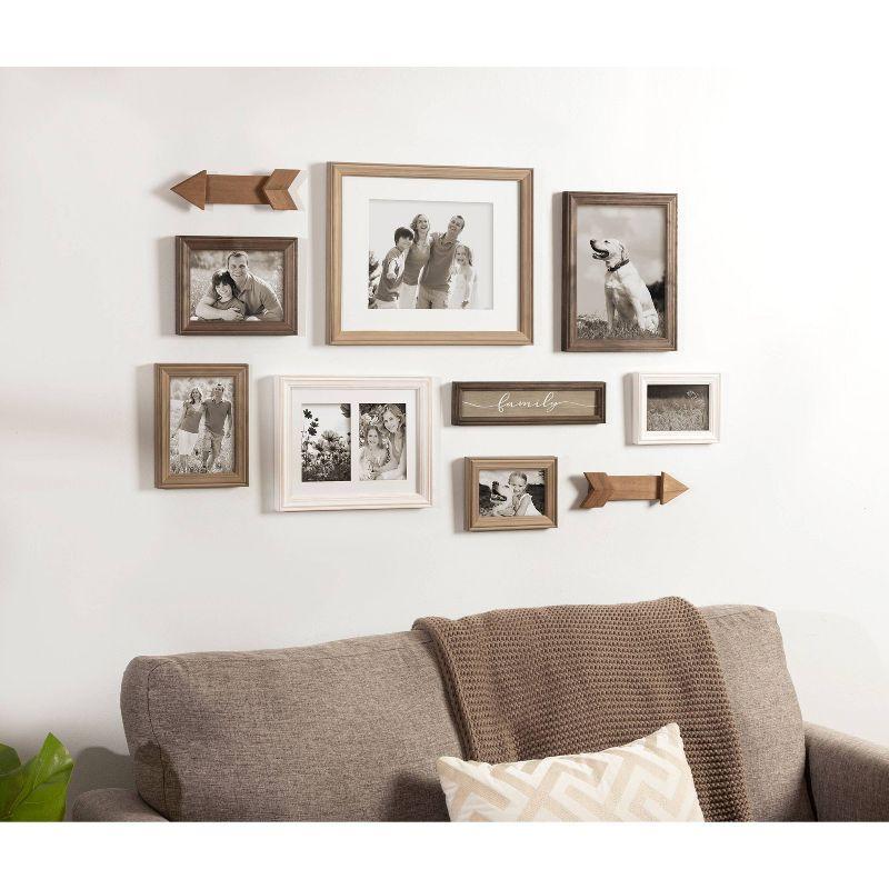 Classic White and Gray Wood Wall Picture Frame Set