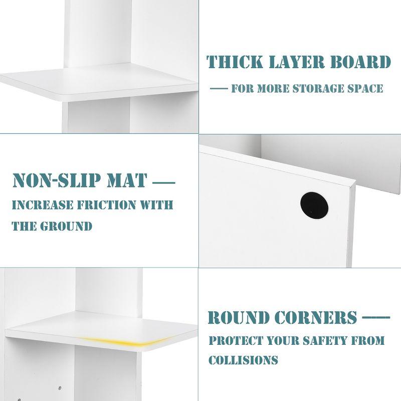 Costway Open Concept Bookshelf Plant Display Shelf Rack Storage Holder Wooden White