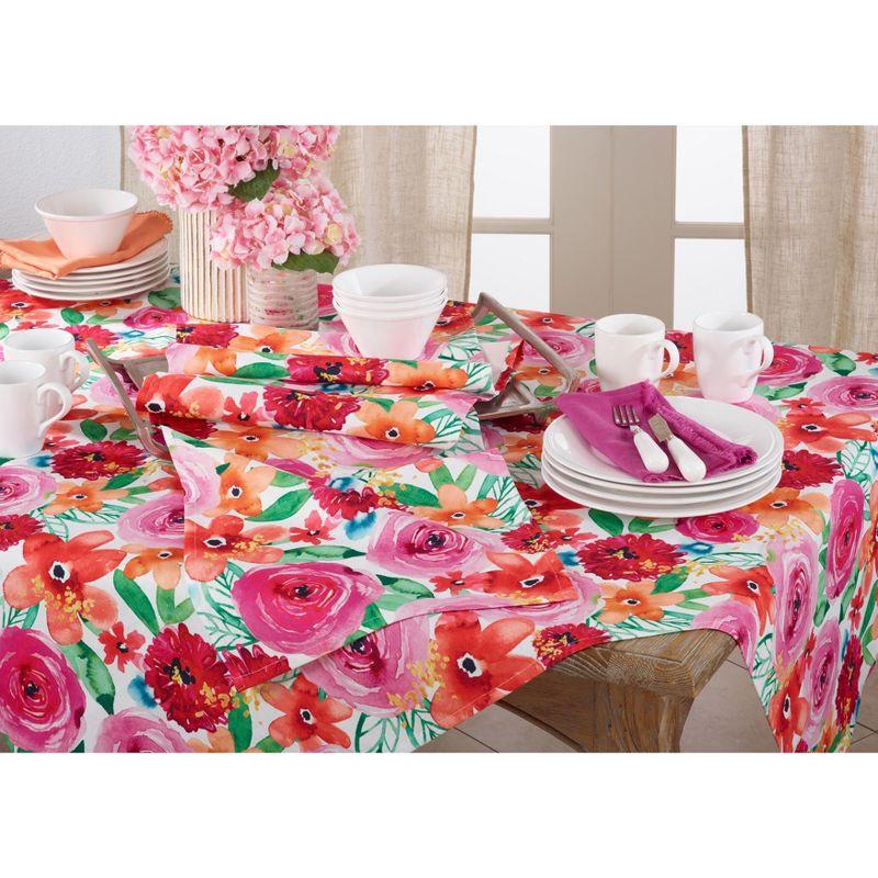 Santa Monica Floral Square Fabric Tablecloth