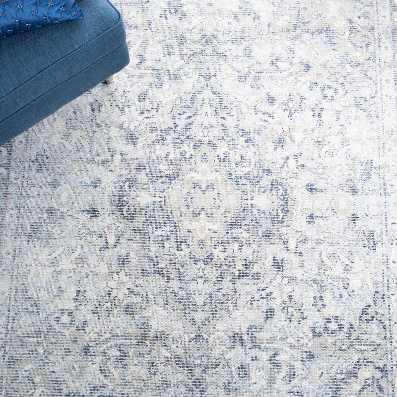 Restoration Vintage RVT704 Hand Loomed Indoor Area Rug - 5'x8' - Ivory/Blue - Safavieh