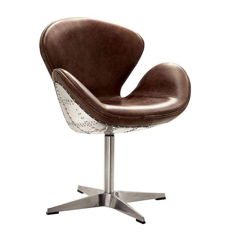 Lamaya Retro Brown TGL & Aluminum Task Chair