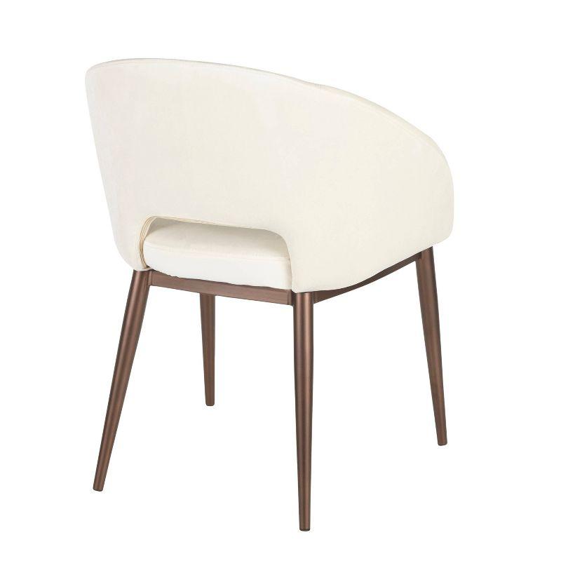 Renee Contemporary Chair Cream - LumiSource: Upholstered Velvet, Metal Legs, Cut-Out Design