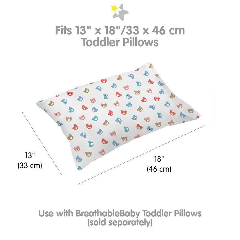 BreathableBaby Cotton Percale Pillowcase, For 13" x 18" Toddler Pillow (2-Pack)