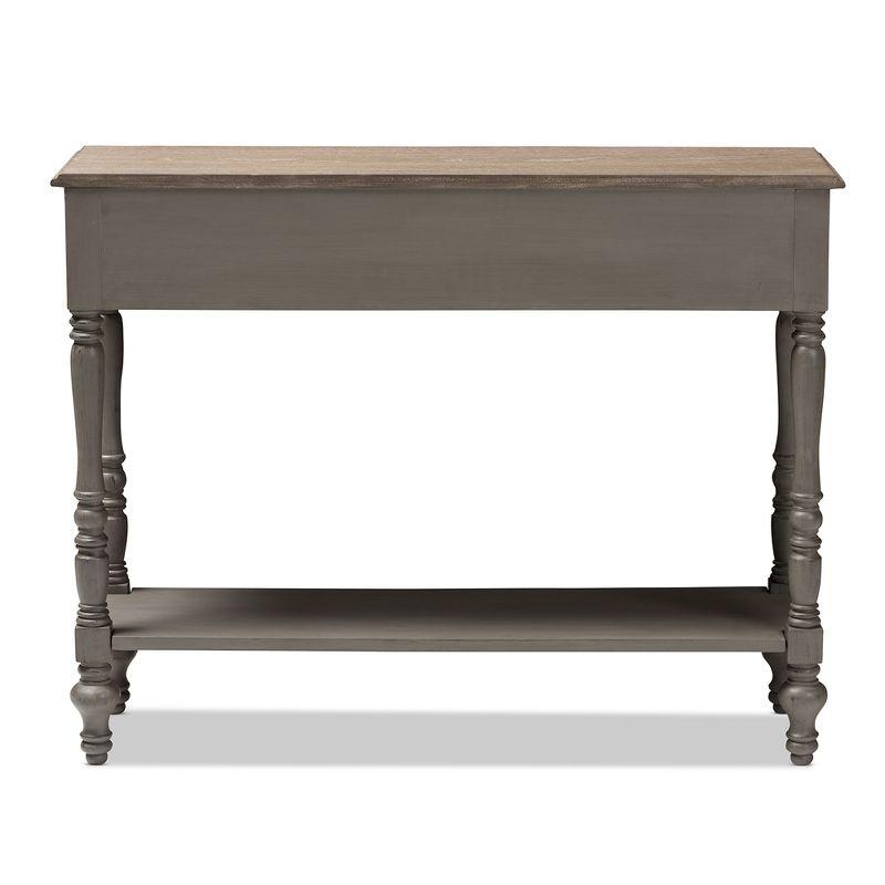 Noemie Country Cottage Farmhouse Finished 2 Drawer Console Table Brown - Baxton Studio: Antique Style, Storage Shelf