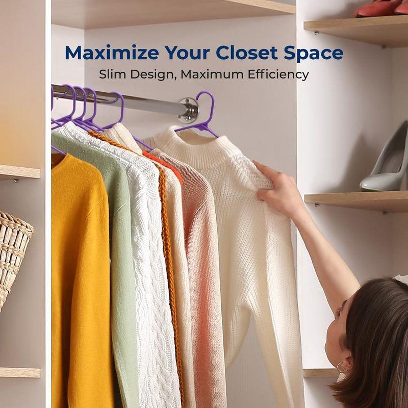 Rebrilliant Rebrilliant Plastic Hangers - Space Saving Heavy Duty Slim Suit Clothes Hanger Set With 360 Degree Swivel Metal Hook, Can Hold Up To 10 Lbs. For Coats, Jackets, Pants & Dress