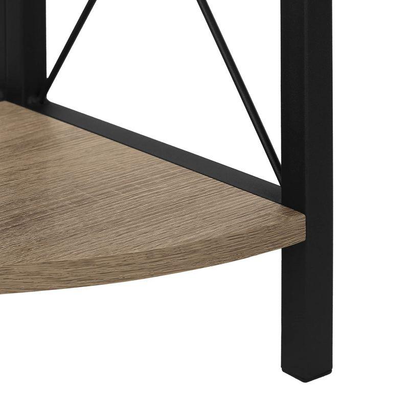 Bookshelf, Bookcase, Etagere, Corner, 4 Tier, 60"H, Office, Bedroom, Metal, Laminate