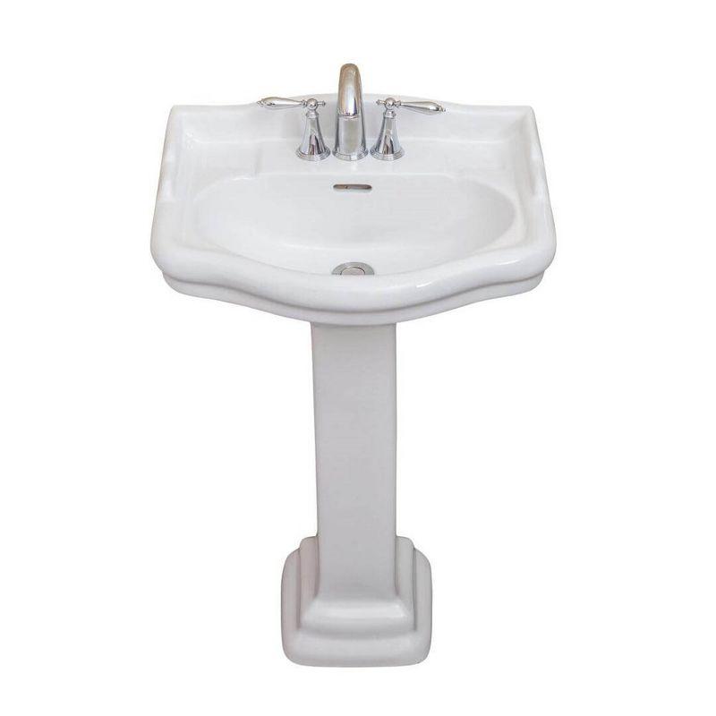 Roosevelt 27.5" Tall Vitreous China Oval Pedestal Bathroom Sink with Overflow