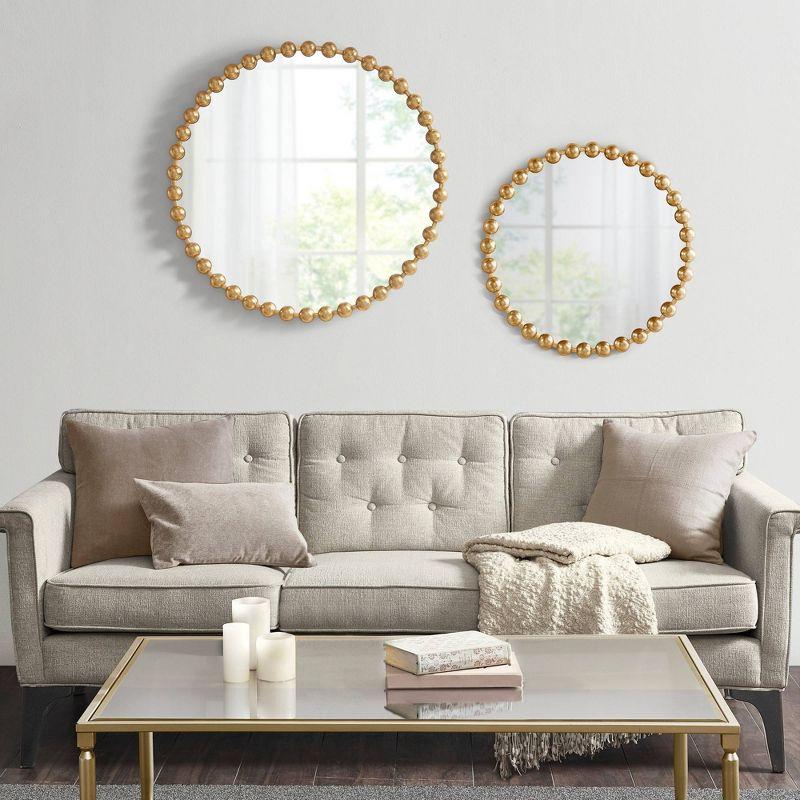 Marlowe Beaded Round Metal Wall Mirror