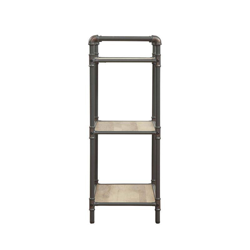 36" Itzel 3 Shelves Bookcase Antique Oak/Sandy Gray - Acme Furniture: Metal Frame, Open Back Design, Assembly Required