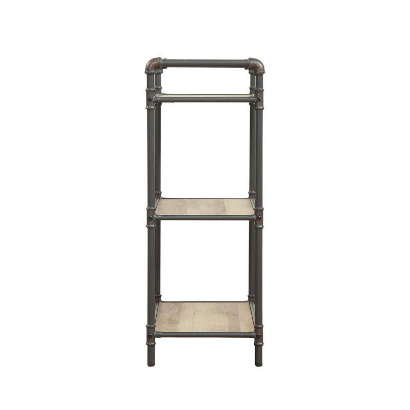 Itzel 26" Antique Oak and Sandy Gray Industrial Bookshelf