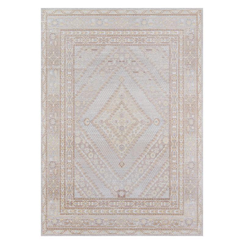 4'x6' Shapes Geometric Loomed Area Rug Gray - Momeni: Modern Indoor Low Pile Polyester Rectangle, Spot Clean