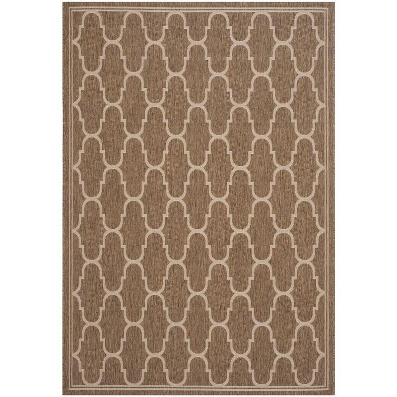 Courtyard CY6016 Power Loomed Indoor and Outdoor Area Rug - Brown/Beige - 8'x11' - Safavieh
