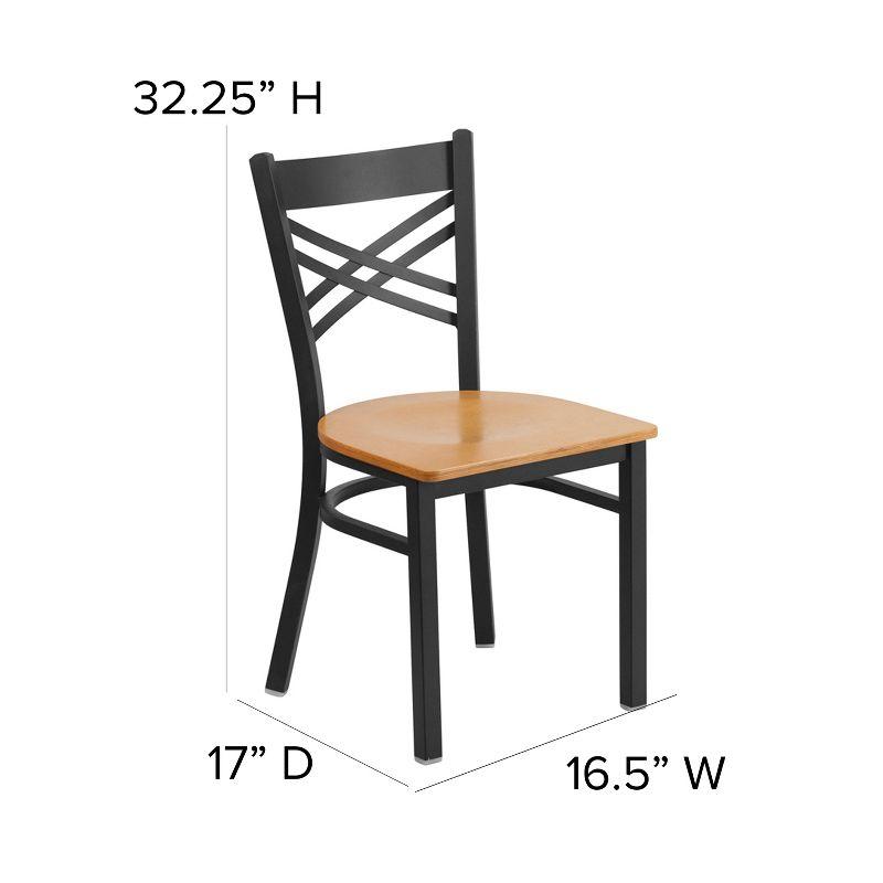 Flash Furniture Black ''X'' Back Metal Restaurant Chair