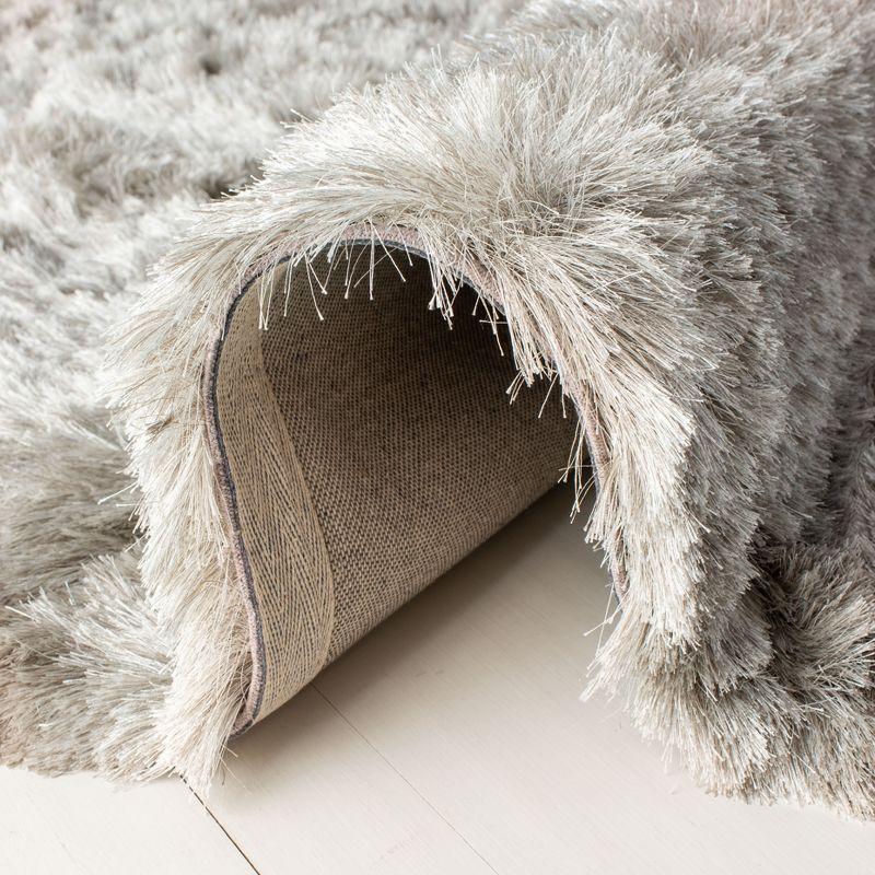 Ocean Shag OCG101 Hand Tufted Indoor Accent Rug - 4'x4' - Light Grey - Safavieh