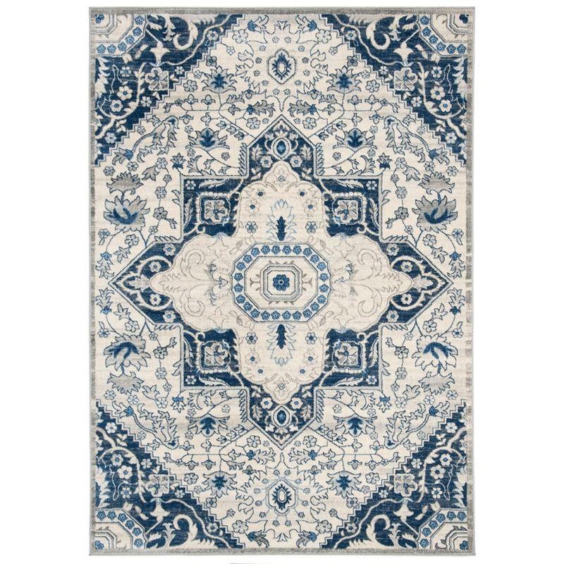 Brentwood BNT816 Power Loomed Indoor Area Rug - Cream/Blue - 9'x12' - Safavieh