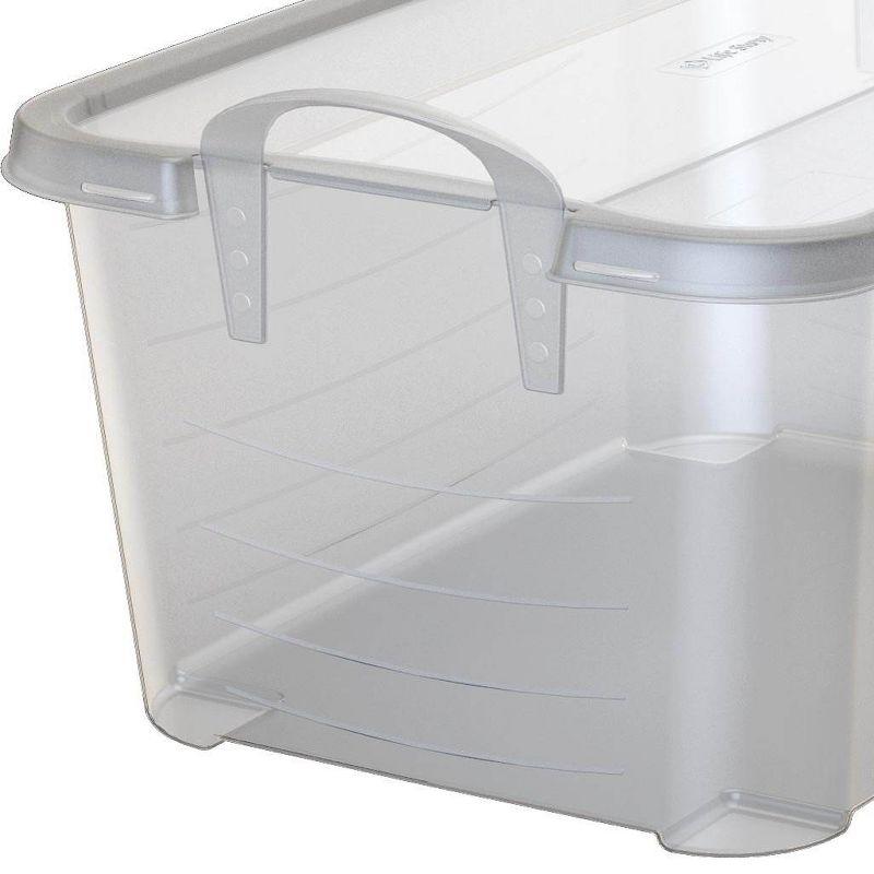 Clear Stackable Plastic Storage Box with Lid, 55 Quart