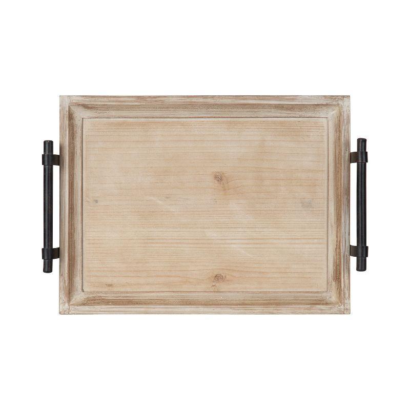 Kate and Laurel Bruillet Wooden Footed Tray