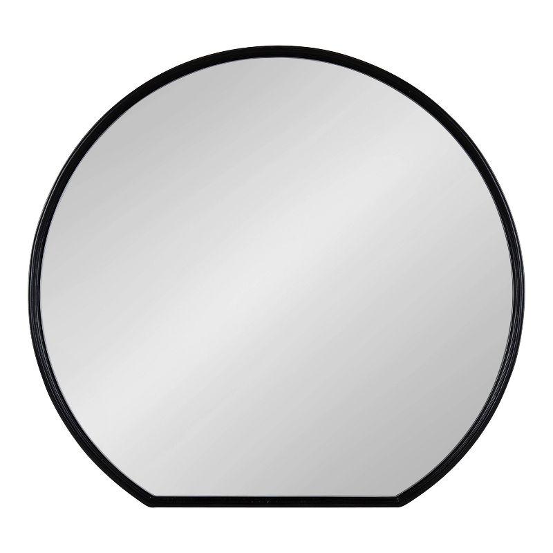 24" x 23" Caskill Flat Circle Decorative Wall Mirror Black - Kate & Laurel All Things Decor: Modern Style, MDF Frame, No Assembly Required