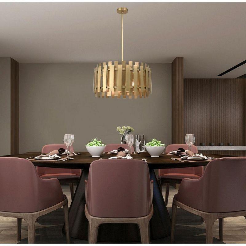 Natural Brass 6-Light Modern Pendant Chandelier