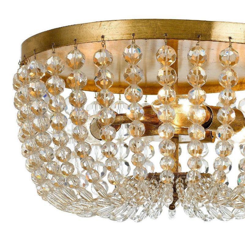 Crystorama Lighting Rylee 3 - Light Flush Mount in  Antique Gold